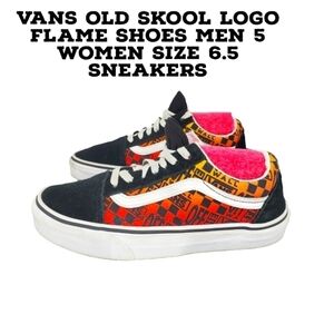 VANS OLD SKOOL LOGO FLAME SHOES MEN 5 WOMEN SIZE 6.5 SNEAKERS